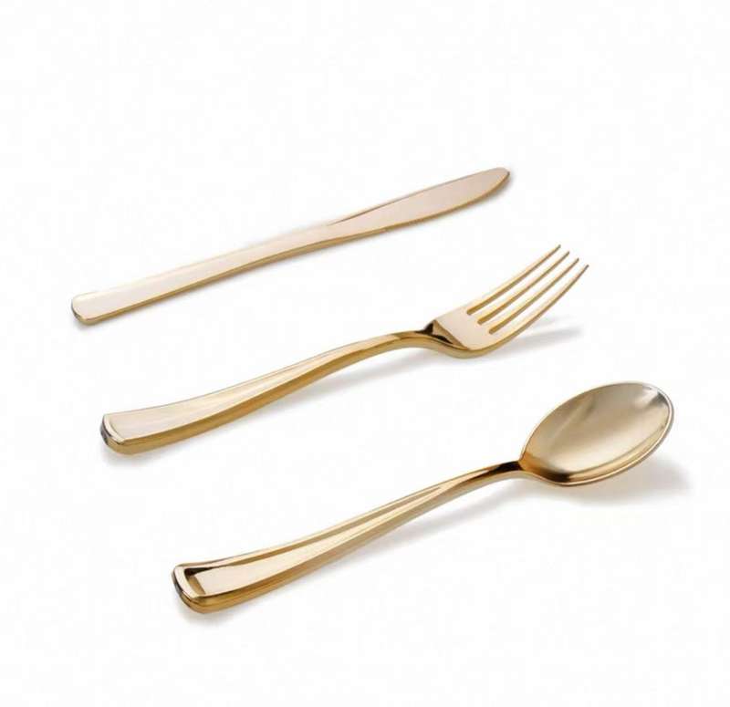 Party Plastic Cutlery Fork 10pcs - Gold