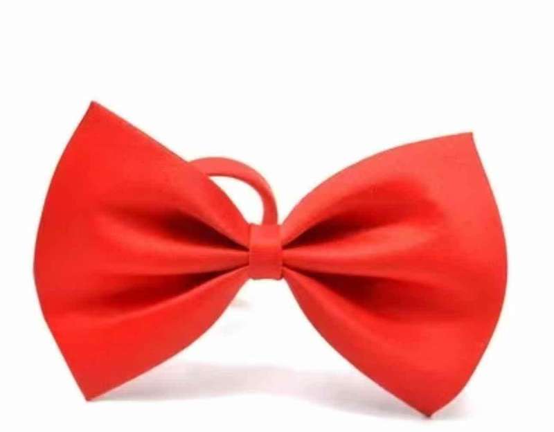 Plain Satin Bow Tie - Red