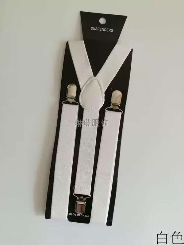 Unisex Suspenders Braces -White
