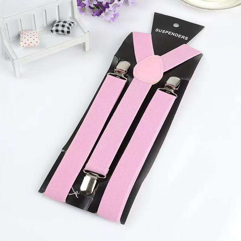 Unisex Suspenders Braces - Pink