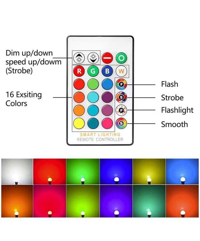 RGBW Remote Control B22 LED Colour Changing Light Bulb