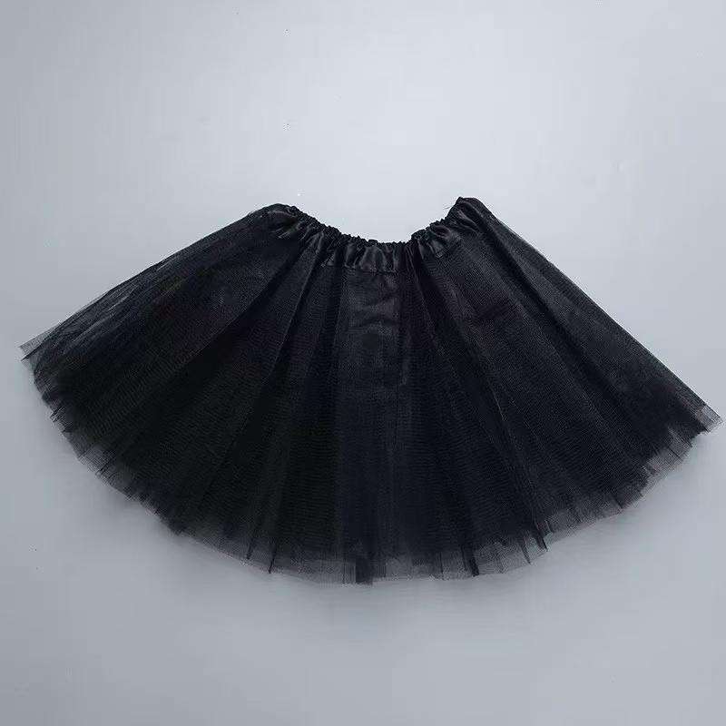Women's Tutu Skirt  Classic Elastic Mini Tulle Ballet Skirt for Party 40CM-Black