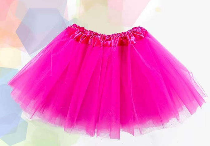 Women's Tutu Skirt  Classic Elastic Mini Tulle Ballet Skirt for Party 30CM-dark Pink
