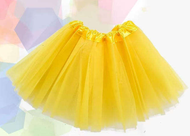 Women's Tutu Skirt  Classic Elastic Mini Tulle Ballet Skirt for Party 40CM-Yellow