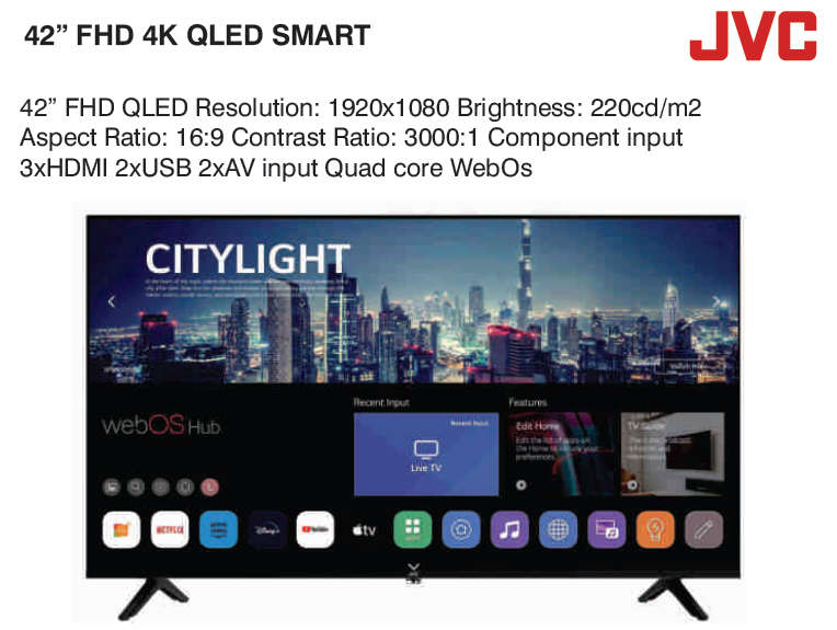 JVC 42` Quantum Dot Smart Full HD LED QLED TV - Quad Core - Magic Remote - Edgeless