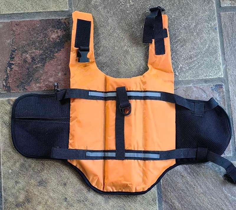 Doggy life jacket.