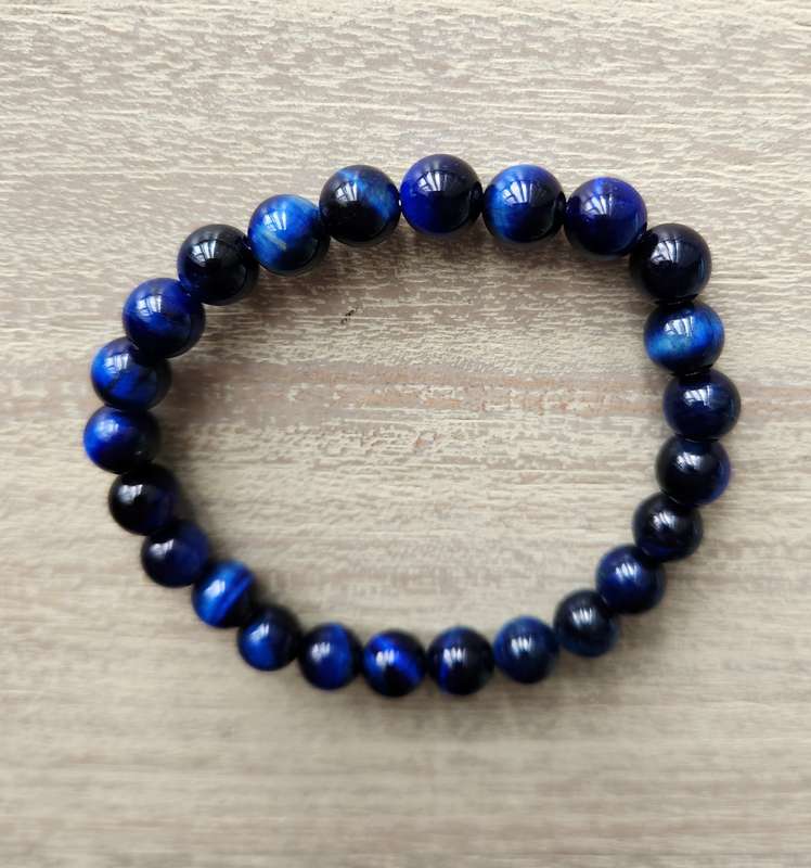 Marine Blue Tiger's Eye Bracelet - 8mm