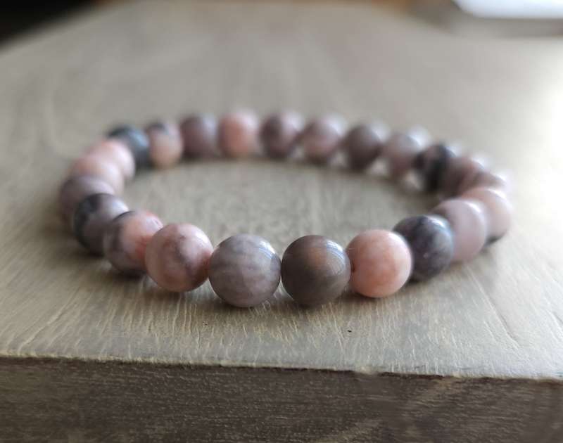 Natural Pink Zebra Jasper Bracelet - 8mm