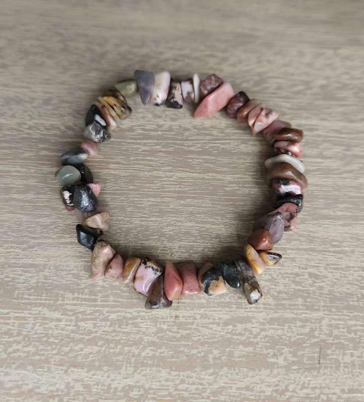 Rhodochrosite Chip Bracelet - 6-10cm chip size