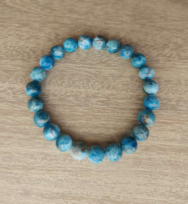 Natural Blue Apatite Bracelet - 8mm