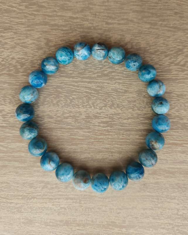 Natural Blue Apatite Bracelet - 8mm