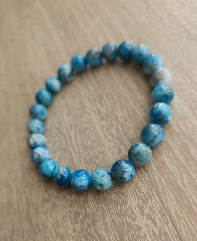 Natural Blue Apatite Bracelet - 8mm