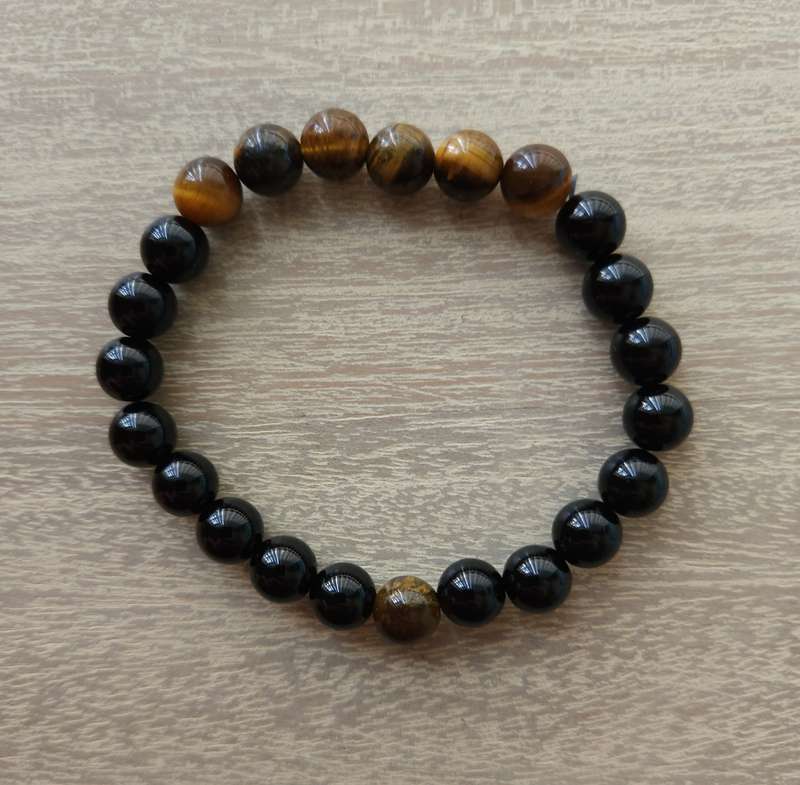 Tiger's Eye and Onyx Bracelet - 8mm