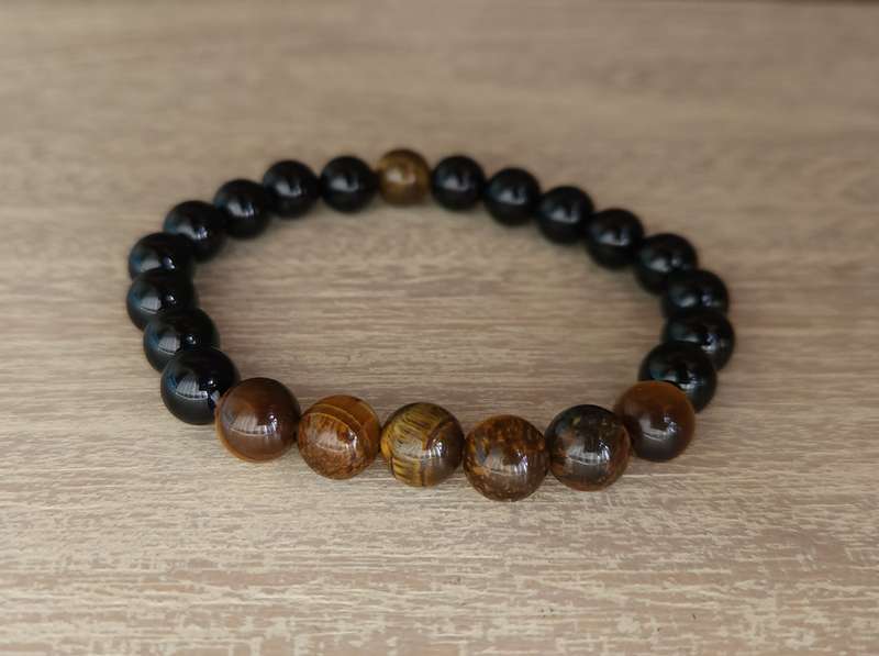 Tiger's Eye and Onyx Bracelet - 8mm