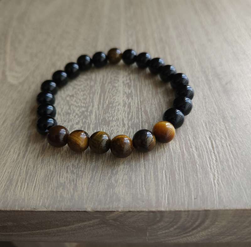 Tiger's Eye and Onyx Bracelet - 8mm