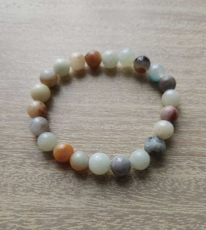 Natural Flower Amazonite Gemstone Bracelet - 8mm