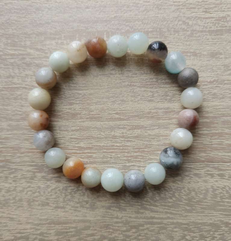 Natural Flower Amazonite Gemstone Bracelet - 8mm
