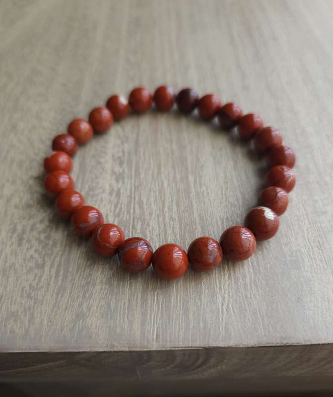Red Jasper Gemstone Bracelet - 8mm