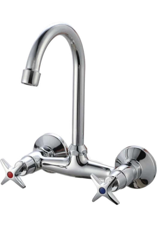 AIYI AY406-004 Kitchen Sink Dual Tap Wall Mixer Faucet