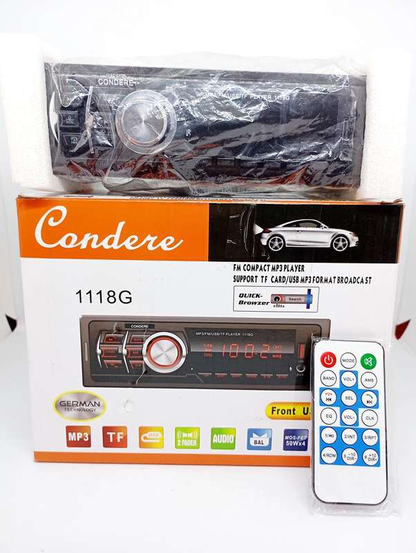 Condere Car Radio FM Bluetooth Player with x1 RCA Out 45x x 4 (Remote)