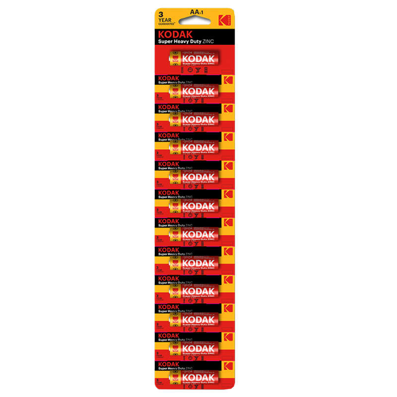 12x AA Kodak Super Heavy Duty Zinc Batteries