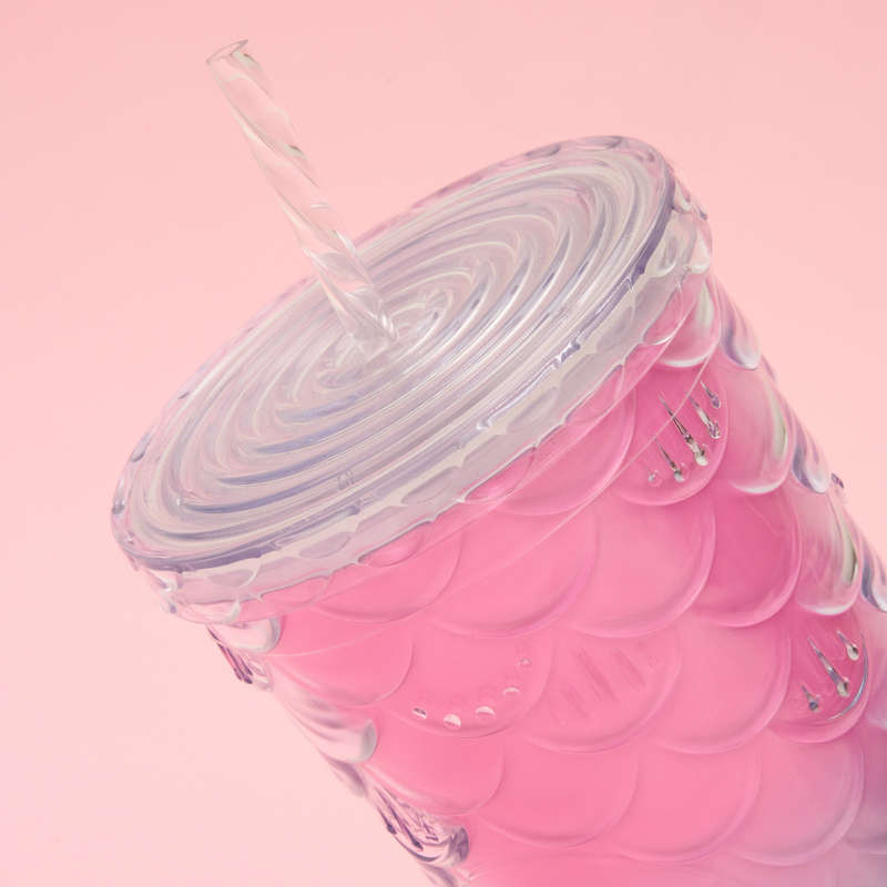 Plastic Mermaid Cup with Straw 700ml