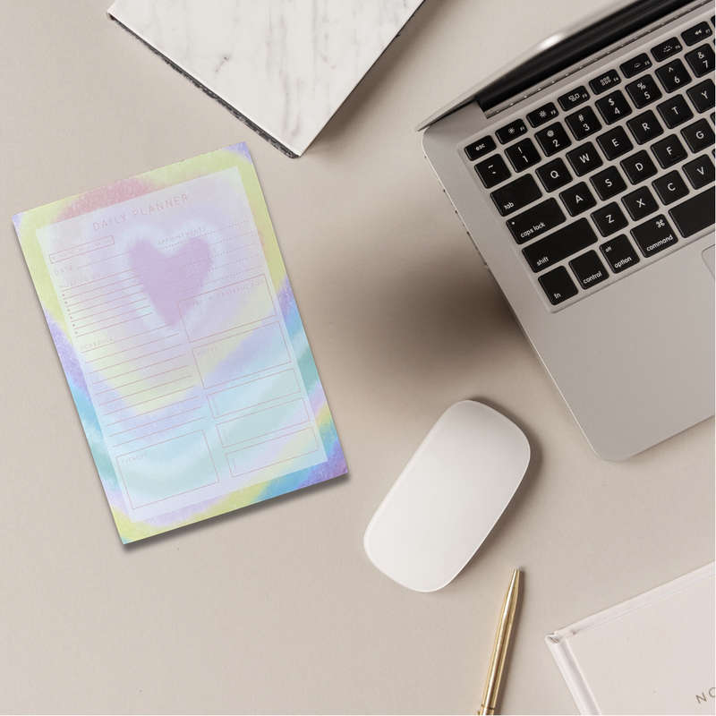 A5 Daily Desk Planner - Rainbow Heart