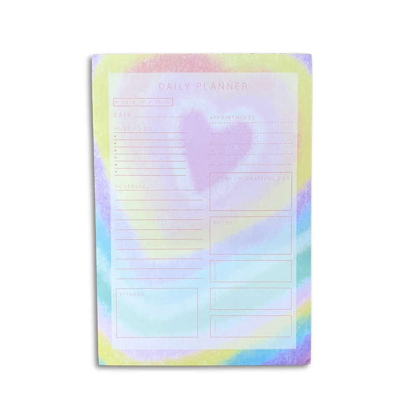 A5 Daily Desk Planner - Rainbow Heart