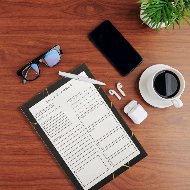 A5 Daily Desk Planner - Marble