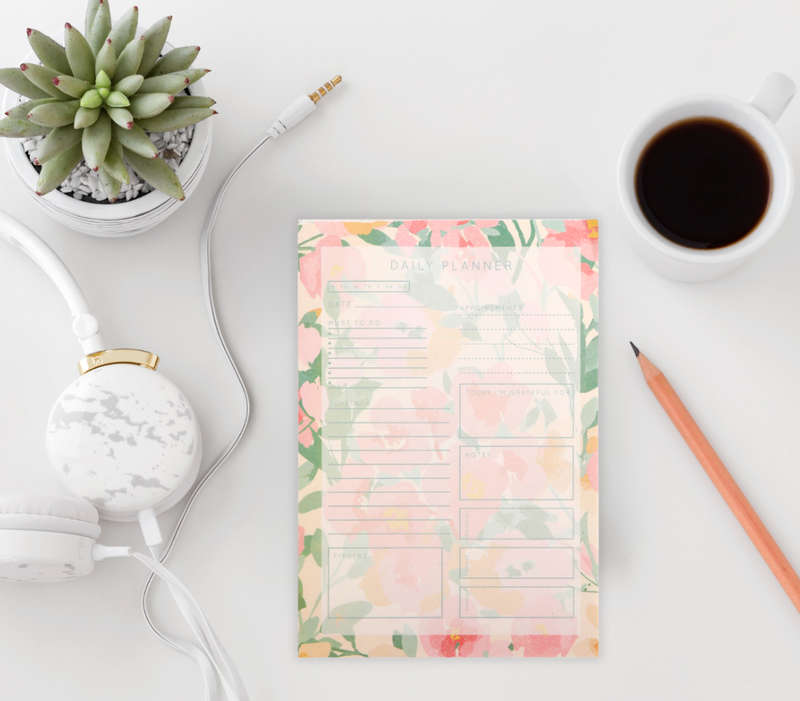 A5 Daily Desk Planner - Floral