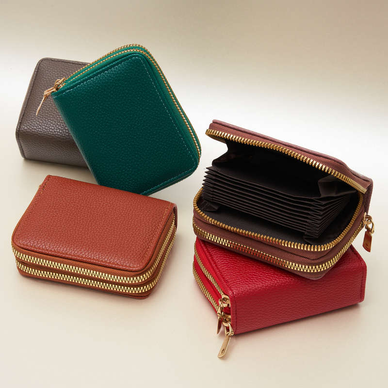 Luxora Double Zip RFID Wallet - Brown