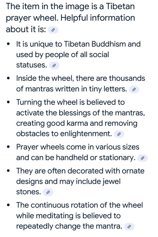 Tibetan prayer wheel