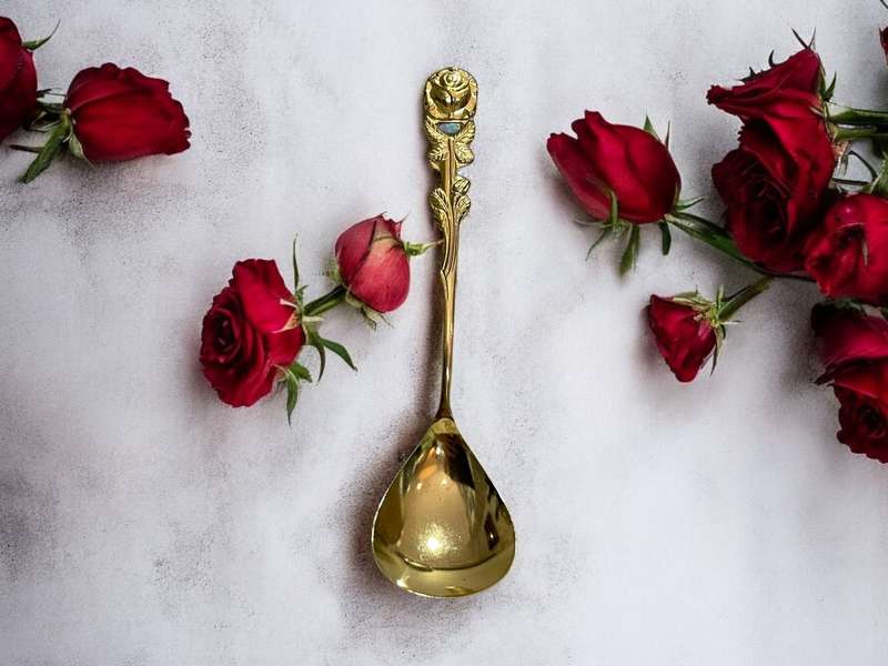 Jam/sugar spoon gold plated(nr15)