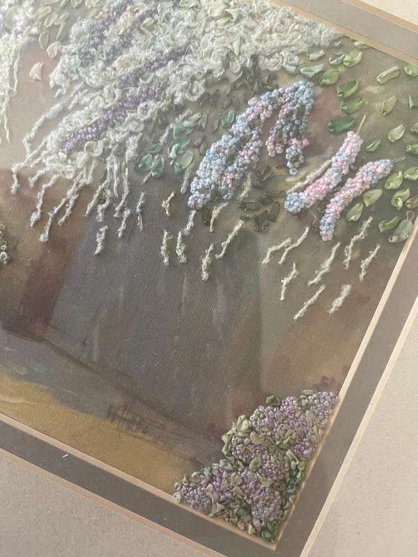 Frame/wall hanging art ribbon work art