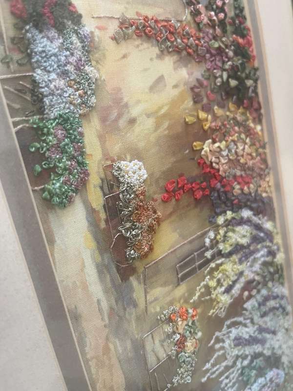 Frame/wall hanging art ribbon work art
