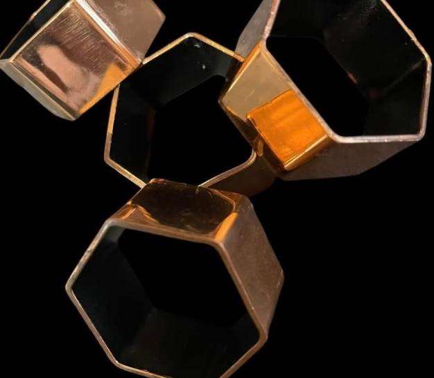 Napkin holders/rings copper x4