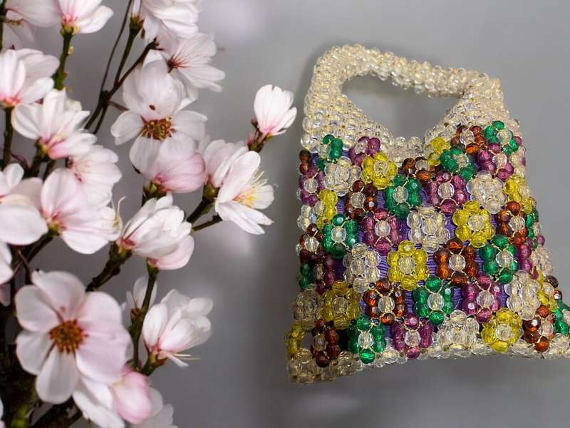 Handbag beaded Italy