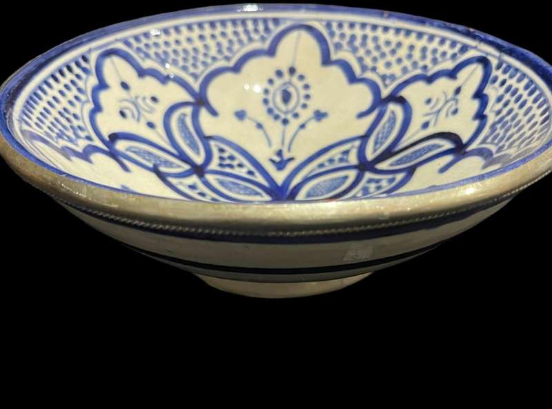 Bowl antique silver plated rim