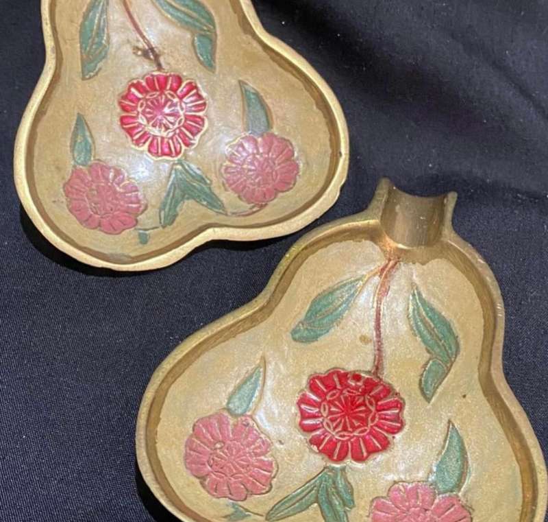 Bowls brass enamelled each