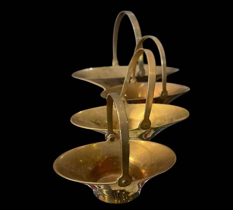 Baskets brass x4 set