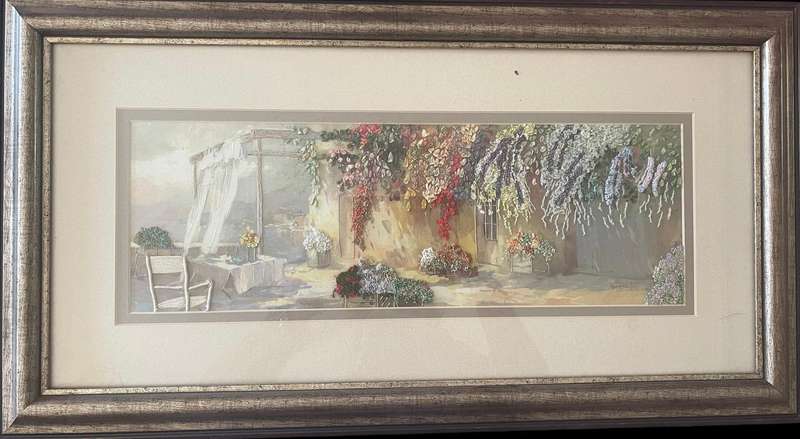 Frame/wall hanging art ribbon work art