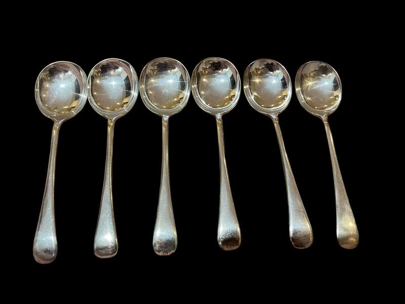 Soup spoons x6 silver plated(NR10)