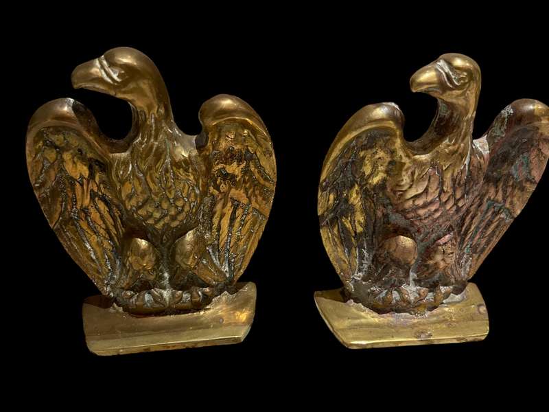 Bookends solid brass eagles