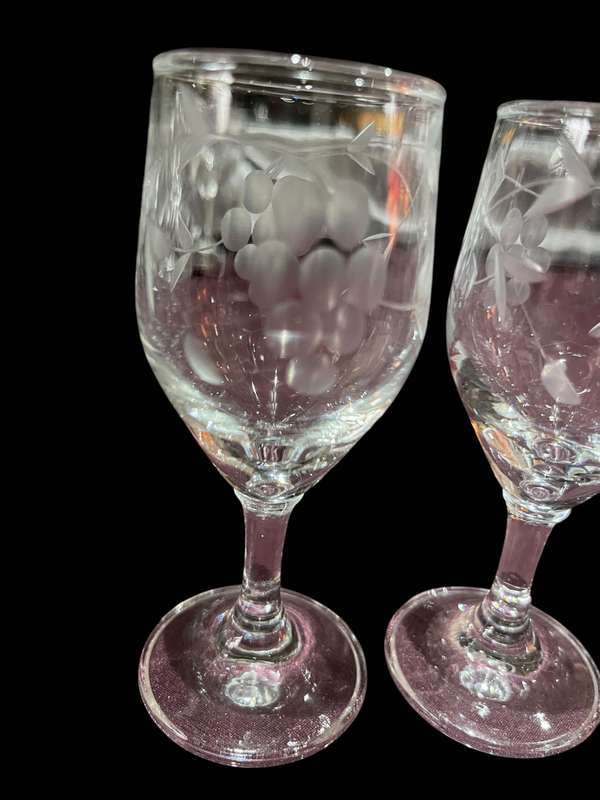 Glasses grape etched x4(nr11)