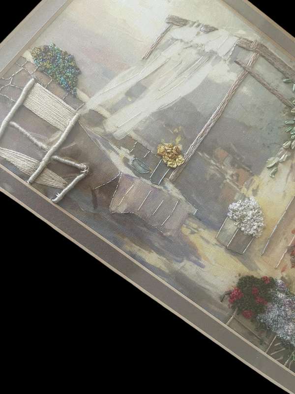 Frame/wall hanging art ribbon work art