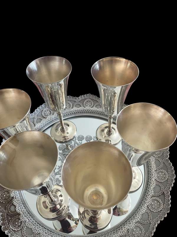 Goblets x6 silver plated
