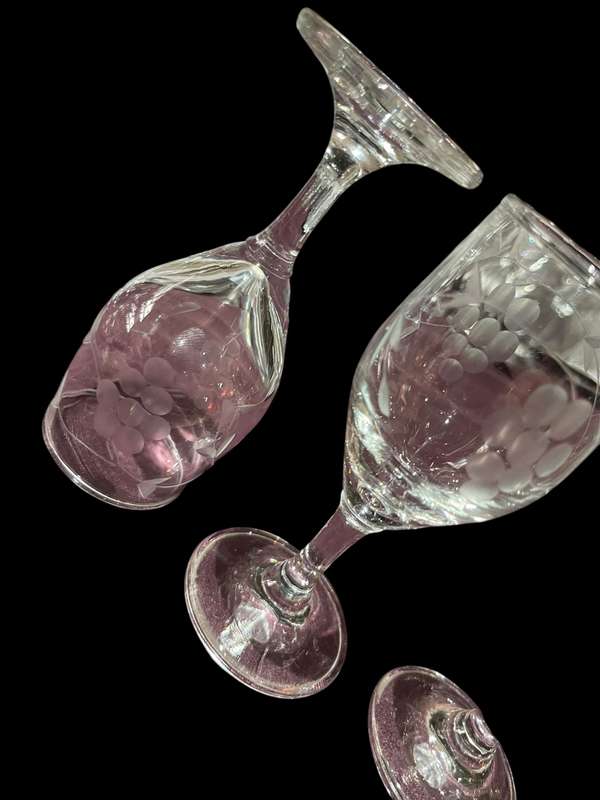Glasses grape etched x4(nr11)