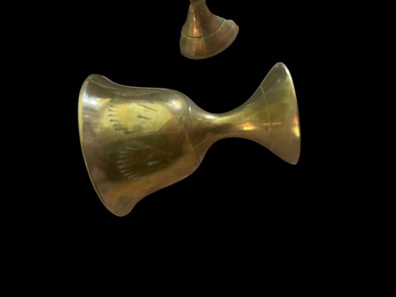 Goblets/egg cups  tray brass
