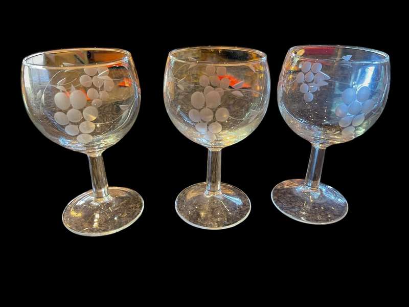 Glasses grape etched each(NR12)