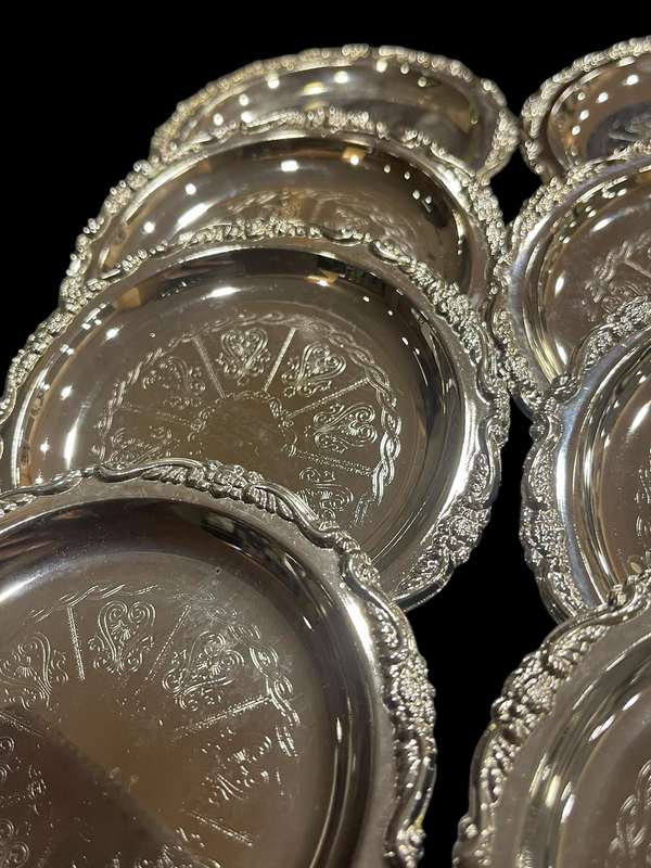 Coasters x8 silver plated
